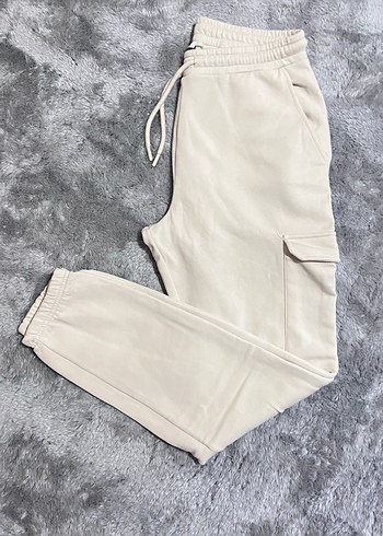 Jennyfer Bej Pamuklu Fermuarlı erkek Alt Eşofman - Görsel 2