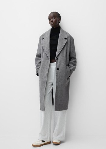 Gri Uzun Oversize Kaban