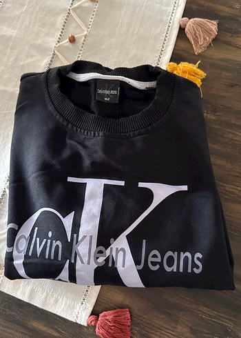 8 Yaş Beden siyah Renk Calvin Klein Siyah Uzun Kollu Sweatshirt