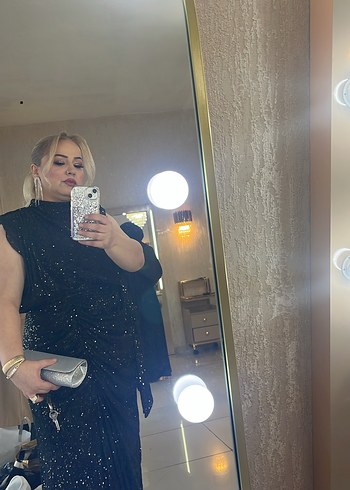 Yılan Desenli Siyah Uzun elbise 163 boy kilom 83 - Görsel 8