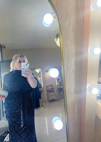 Yılan Desenli Siyah Uzun elbise 163 boy kilom 83 - Görsel 6