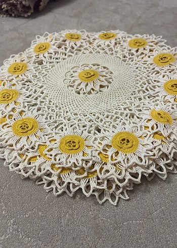 Bohem Sarı Çiçekli El İşi Dantel - Görsel 3