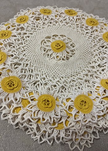 Bohem Sarı Çiçekli El İşi Dantel - Görsel 7
