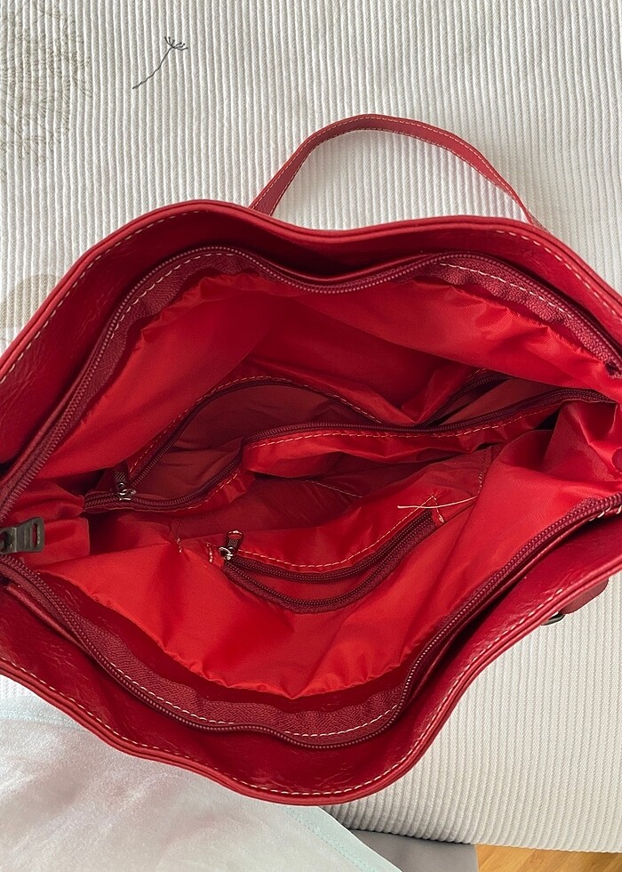 Bordo deri çanta - Görsel 3