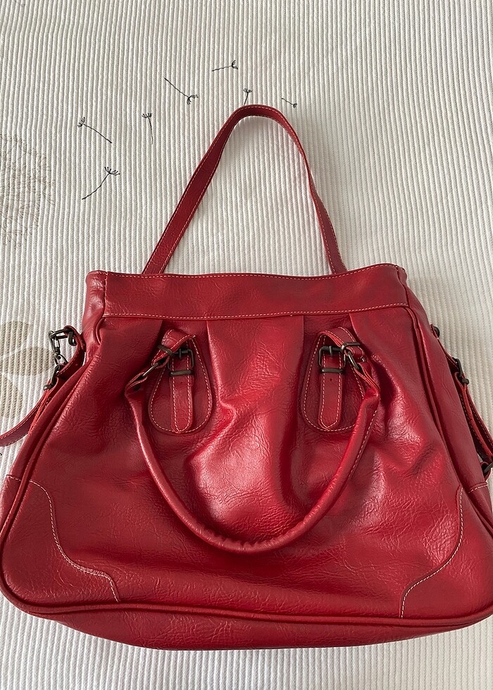 Bordo deri çanta - Görsel 2