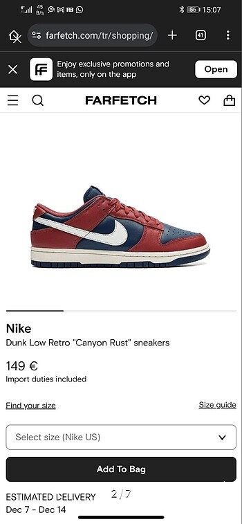 Nike Nike dunk canton rust sıfır