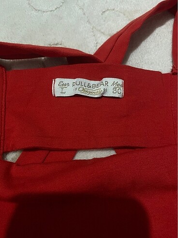 m Beden Pull & bear sırt dekolteli penye elbise kırmızı