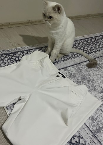 m Beden beyaz Renk Beyaz Kumaş Pantolon
