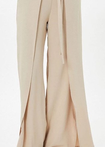 Bej Kadın Salaş Kumaş Pantolon - Görsel 2