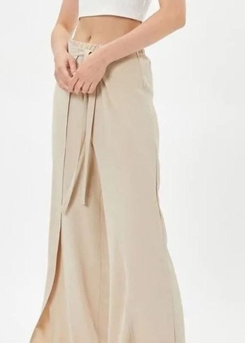 Bej Kadın Salaş Kumaş Pantolon - Görsel 3