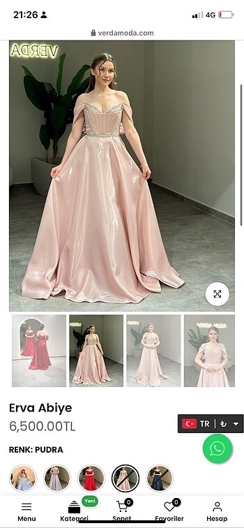 m Beden pembe Renk Abiye elbise prenses model
