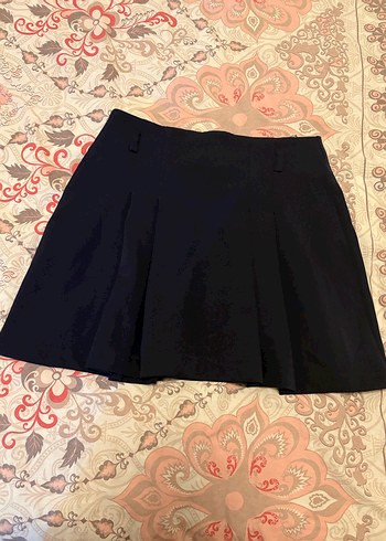 Lacivert Pliseli Mini Etek - Görsel 2