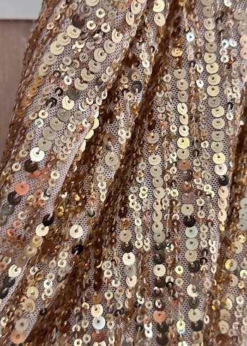 xs Beden Zara Gold Mini Payetli Yılan Desenli Elbise