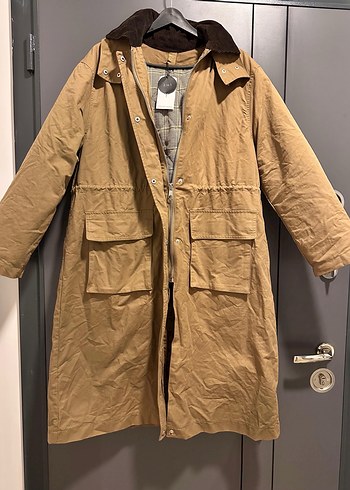 Stradivarius Bej Uzun Kadın Parka - Görsel 2