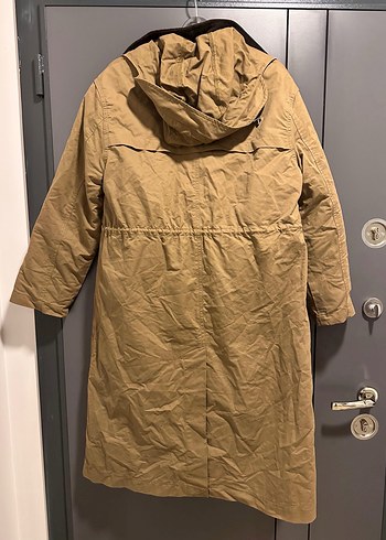 Stradivarius Bej Uzun Kadın Parka - Görsel 4