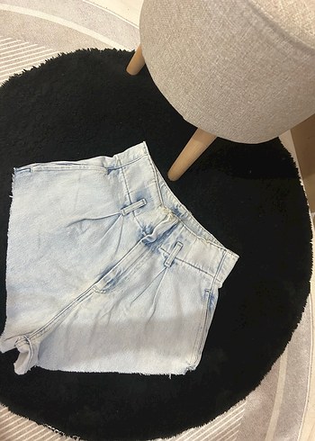 Kadın Mavi Denim ekstra Mini Şort