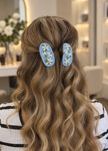 Accessorize  Yazlik Cicekli İki Parcali Sac Tokasi Seti