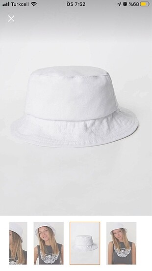 Bershka beyaz bucket şapka