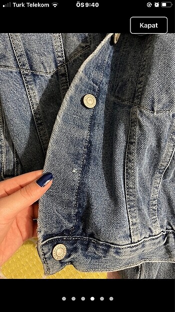 l Beden mavi Renk oversize kot ceket