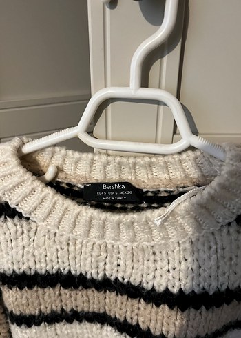 Çizgili Örgü Kadın Kazak - Görsel 2