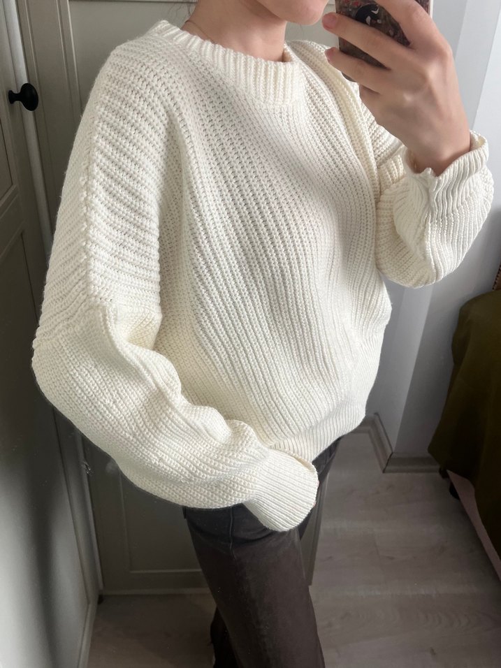 Bej/krem kazak - Görsel 3