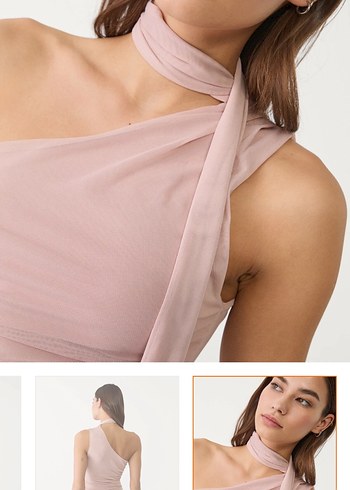 Drapeli Straplez Kadın Bluz - Görsel 2