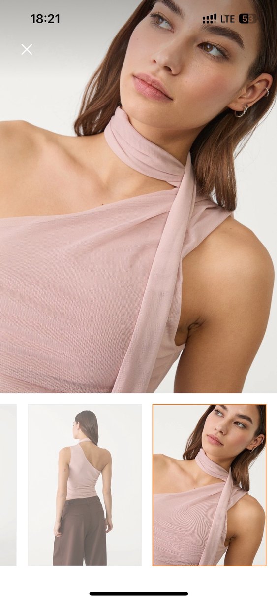 Drapeli Straplez Kadın Bluz - Görsel 2