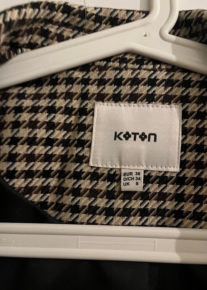 Koton Ekoseli Blazer Ceket - Görsel 4