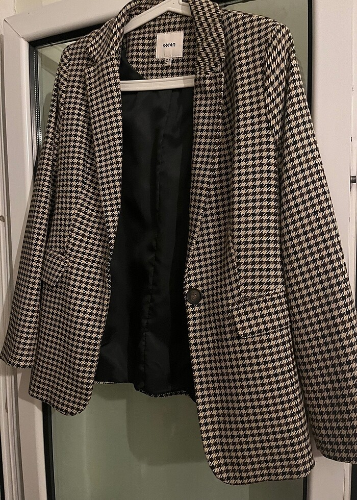 Koton Ekoseli Blazer Ceket - Görsel 2