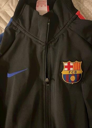 Nike F.C. Barcelona Siyah Fermuarlı Spor Ceketi