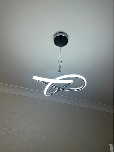 Led gümüş avize
