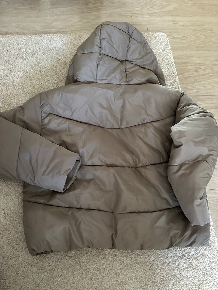 Zara Gri Kapüşonlu Kadın Mont - Görsel 3