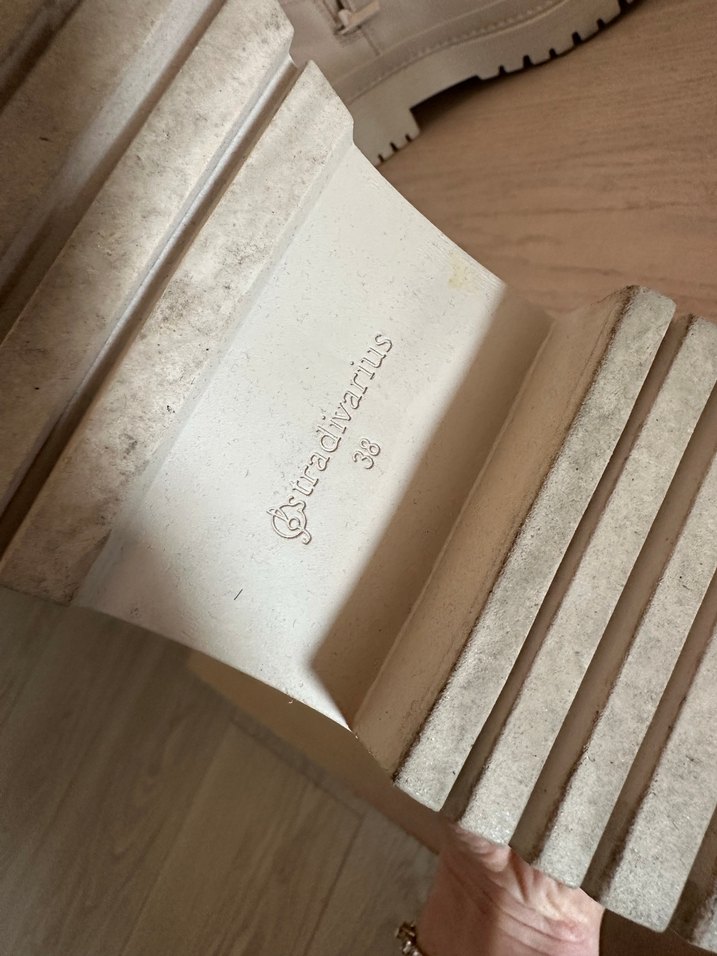 Bej Deri Kadın Dizüstü Çizme - Görsel 4