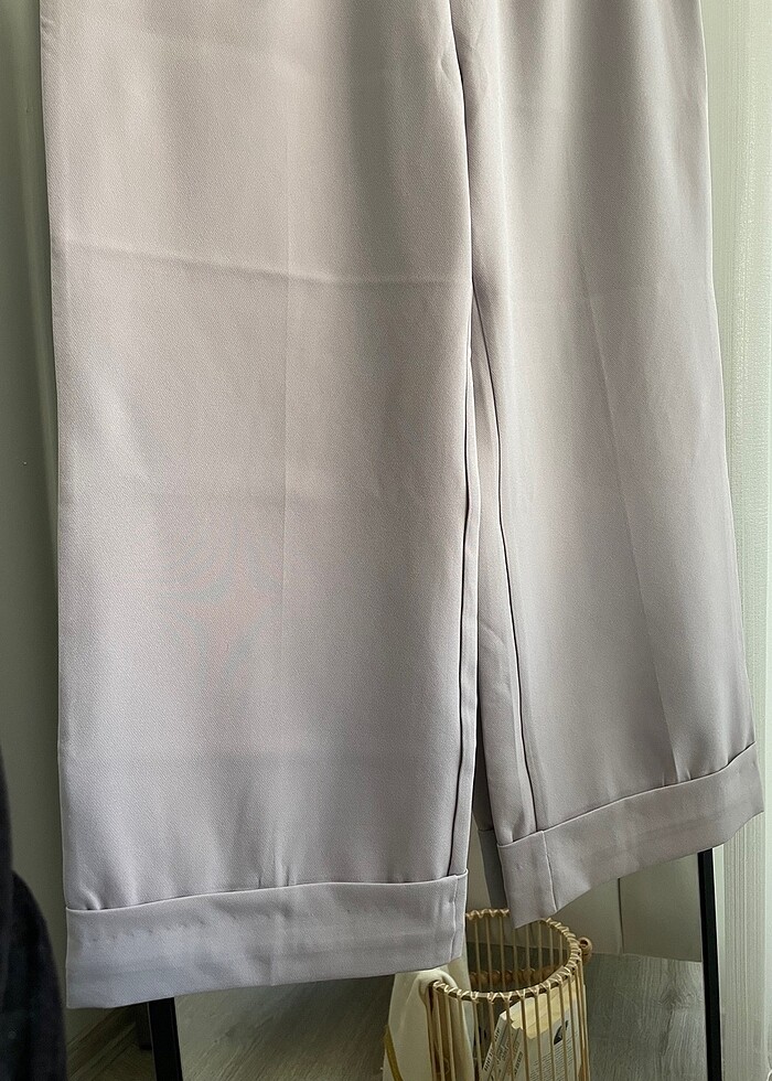 Kumaş bol paça pantolon - Görsel 2