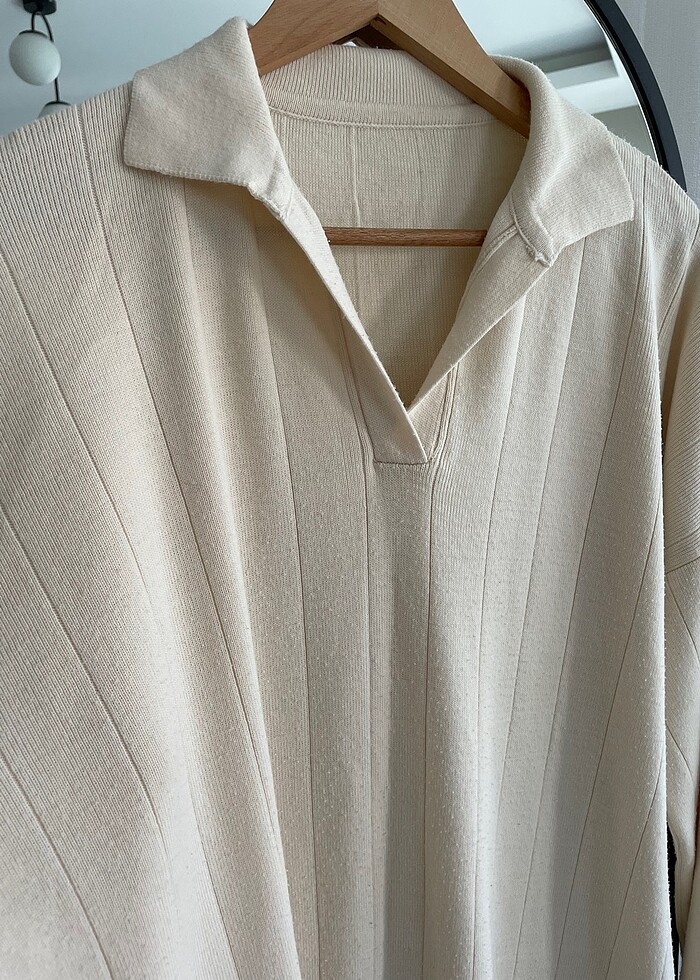 Uzun yırtmaçlı triko elbise - Görsel 3