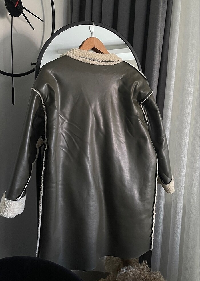 İçi kürk deri kaban - Görsel 3