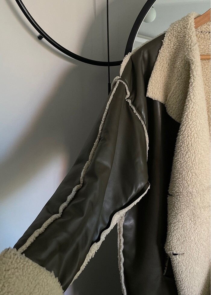 İçi kürk deri kaban - Görsel 4