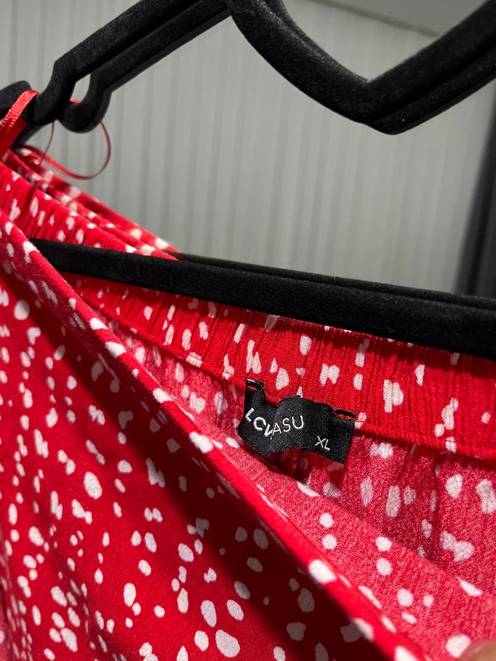 Bohem Kırmızı Desenli Mini Etek - Görsel 5