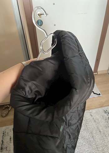 s Beden siyah Renk Siyah Uzun Fermuarlı Kadın Kışlık Mont