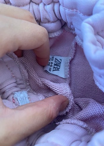 Zara Pembe Baskılı Kız Sweatshirt ve Eşofman Takımı