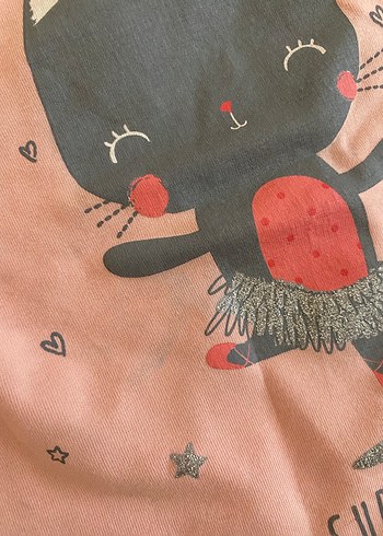 Kız Çocuk Pembe Uzun Kollu Baskılı Tişört - Görsel 3