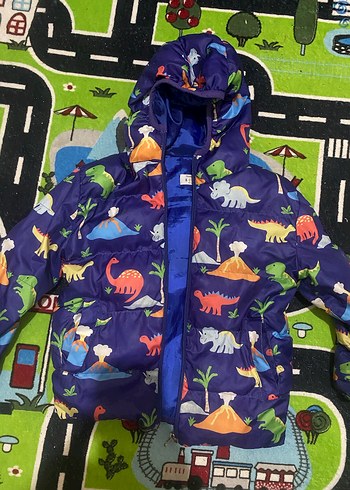 Renkli Leopar Desenli Erkek Bebek Mont - Görsel 2