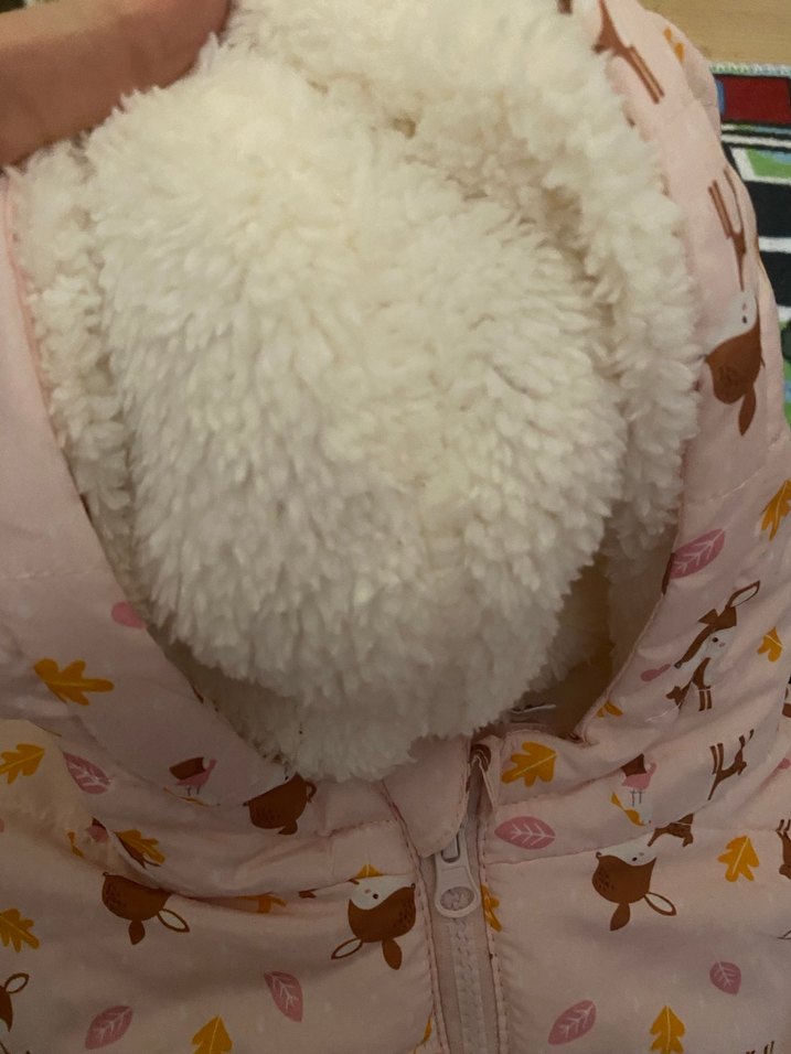 Kız Bebek Pembe Desenli Fermuarlı Kar Tulumu - Görsel 3