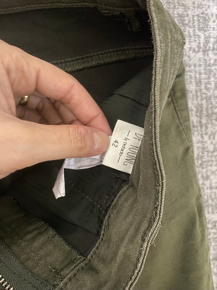 Nakışlı Haki Kadın Kumaş Pantolon - Görsel 2