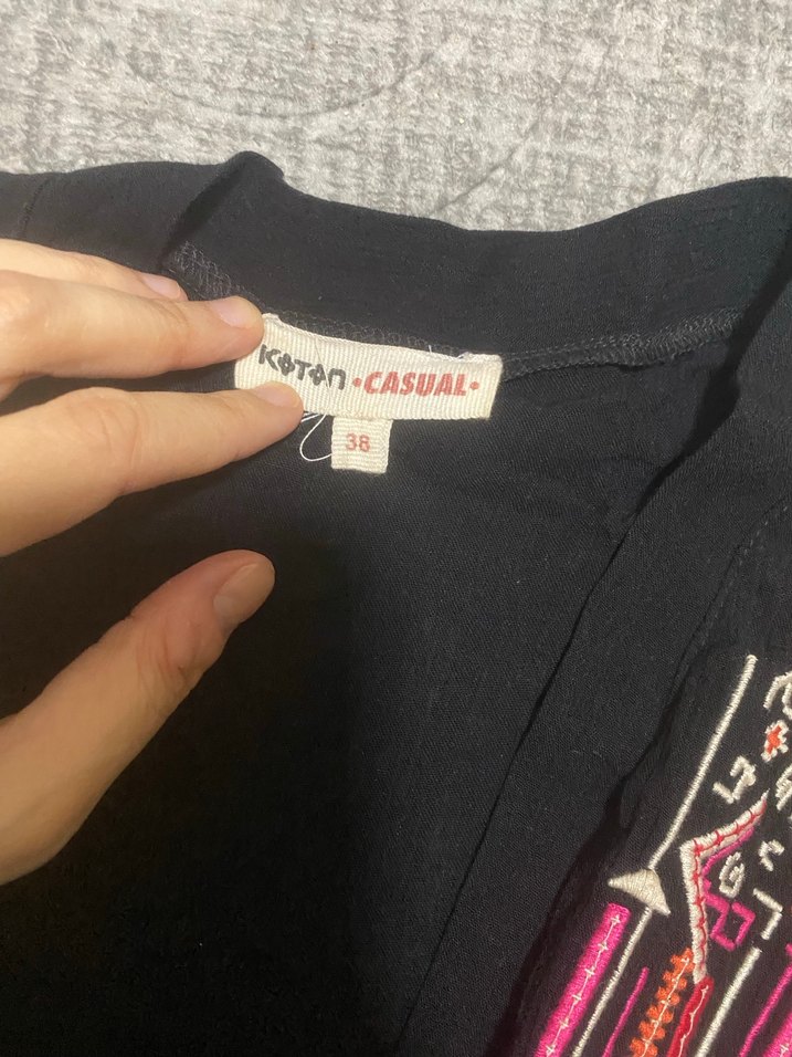 Kadın Siyah Bağlamalı Salaş Kot Pantolon - Görsel 5