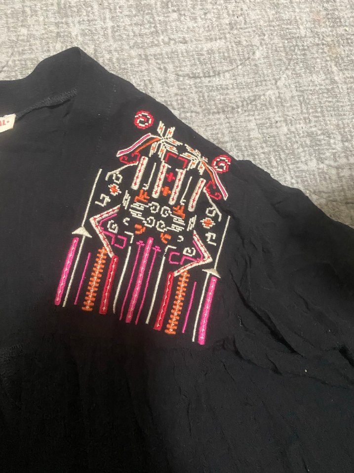 Kadın Siyah Bağlamalı Salaş Kot Pantolon - Görsel 4