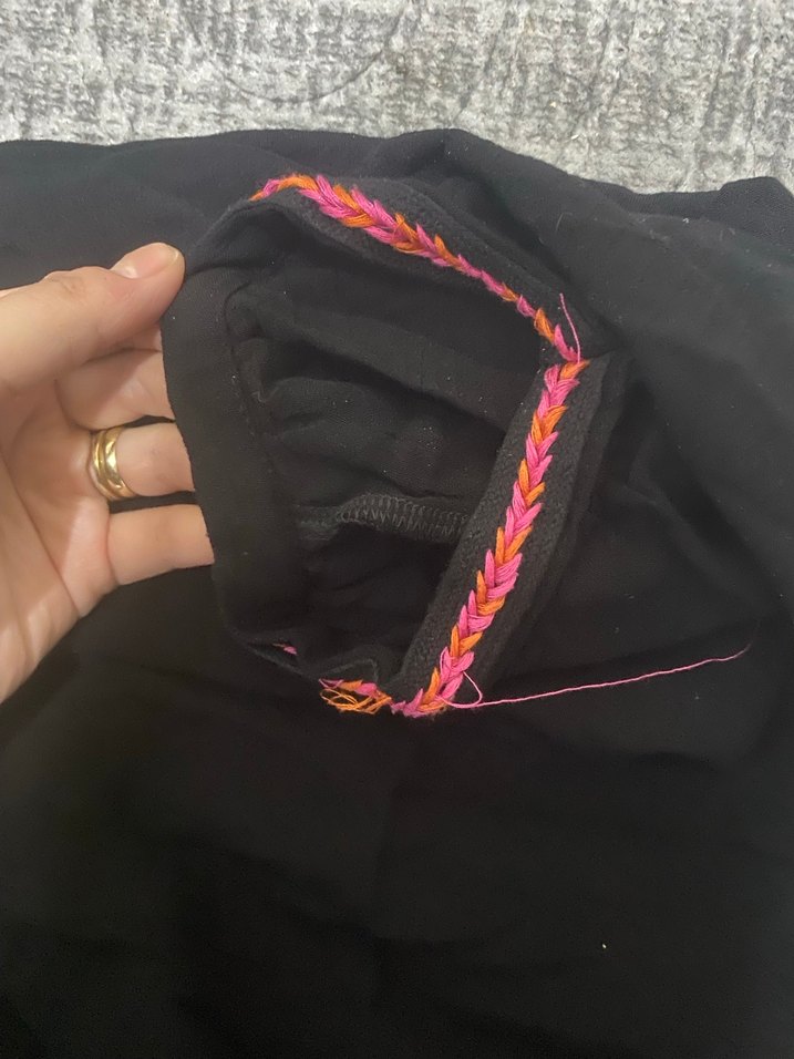 Kadın Siyah Bağlamalı Salaş Kot Pantolon - Görsel 3