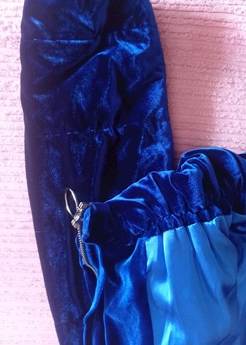 kadifeParlak Mavi Kadın Mini Ceket - Görsel 6