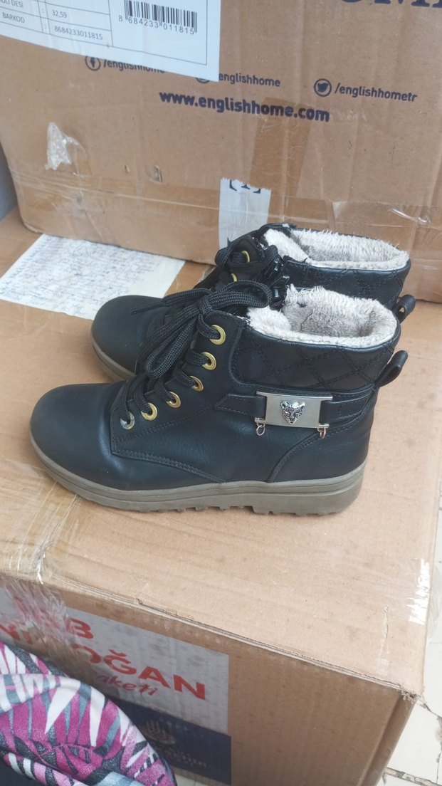 Kız Çocuk Siyah Kürklü Kauçuk Bot - Görsel 4