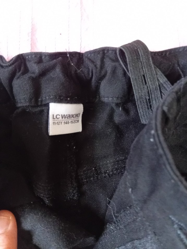 Siyah  Normal Boy Esnek Kumaş Pantolon - Görsel 5